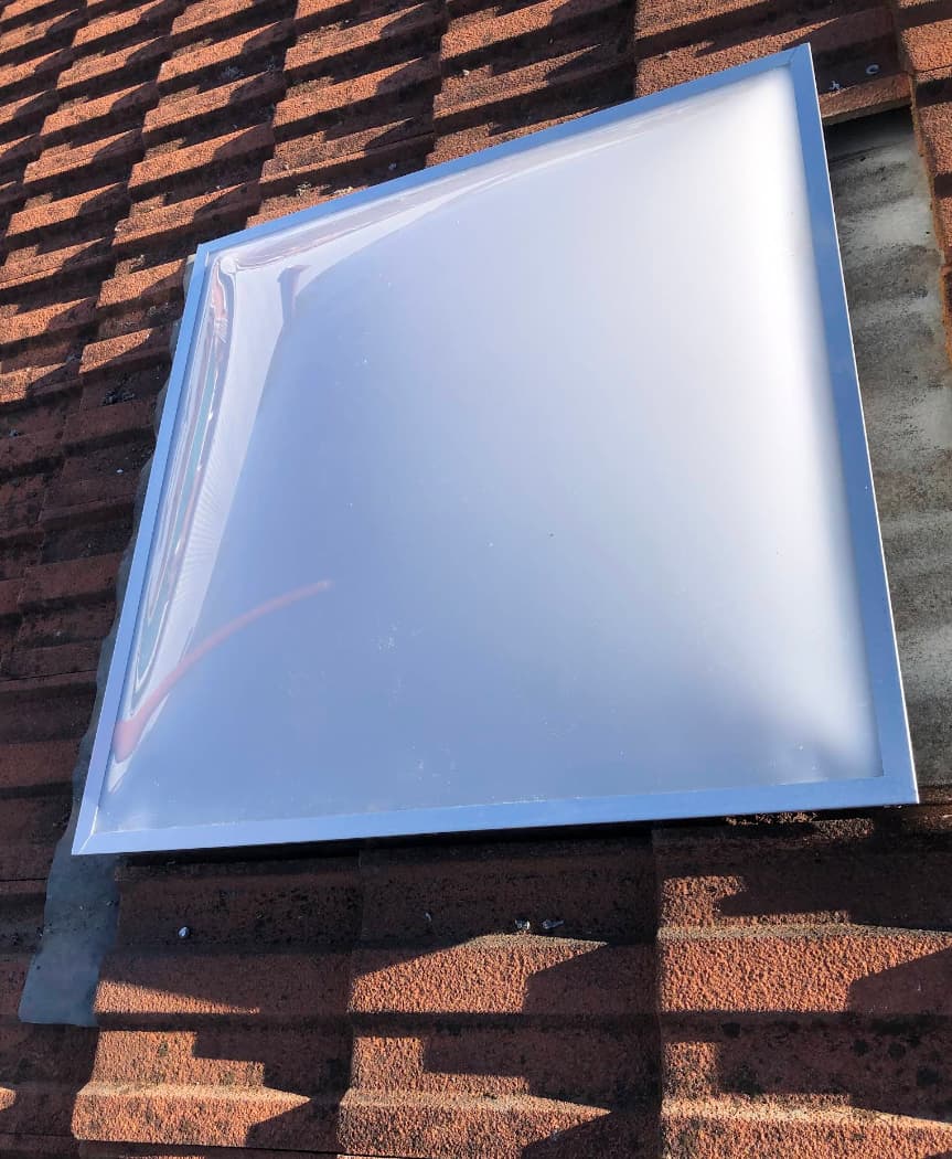 New skylight dome on terracotta tiles